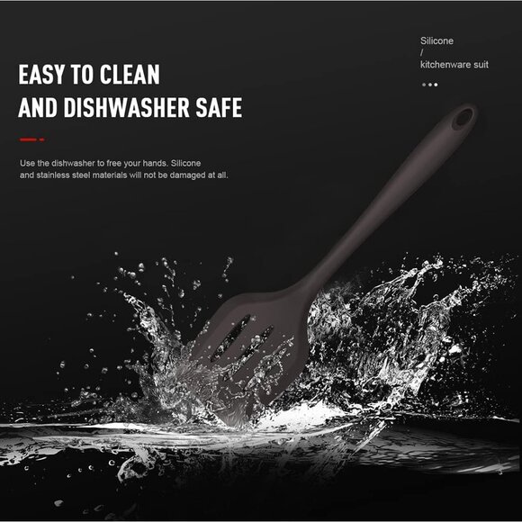 🆕 Silicone Heat Resistant Kitchen Utensils Spatula Turner Tongs Spoon Nonstick - Picture 4 of 9
